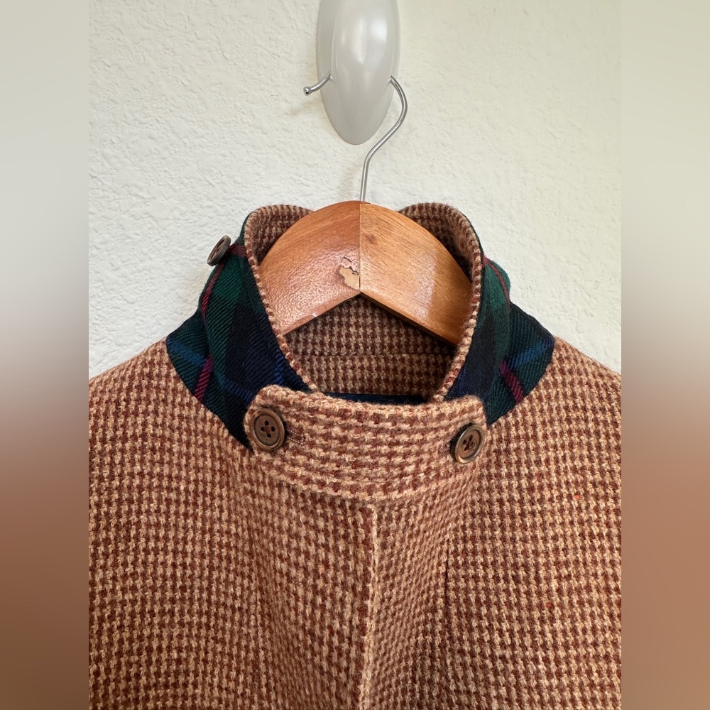 Vintage Ralph Lauren houndstooth riding blazer pure Woolmark Plaid Trim Italy 12 - Picture 11 of 17